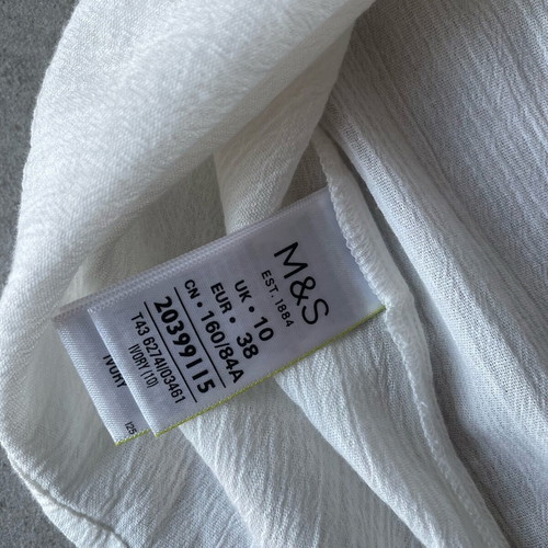 M&S women's romantic top like new, white, size M