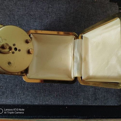 Europa vintage travel alarm clock 2 jewels used, analog table clock