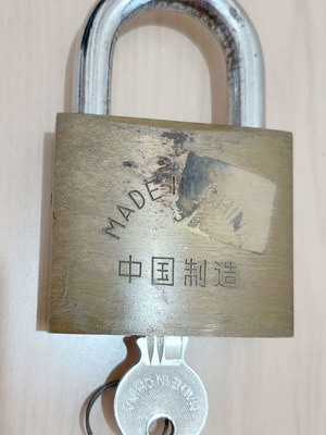 Egret padlock used, solid brass 6 cm