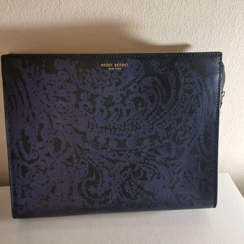 Henri Bendel luxury clutch new, leather with floral design