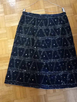 Betty Barclay skirt embroidered with beads and mirrors like new, black