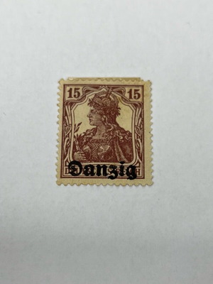 Rare collectible German Reich stamp with Danzig overprint 1920 like new
