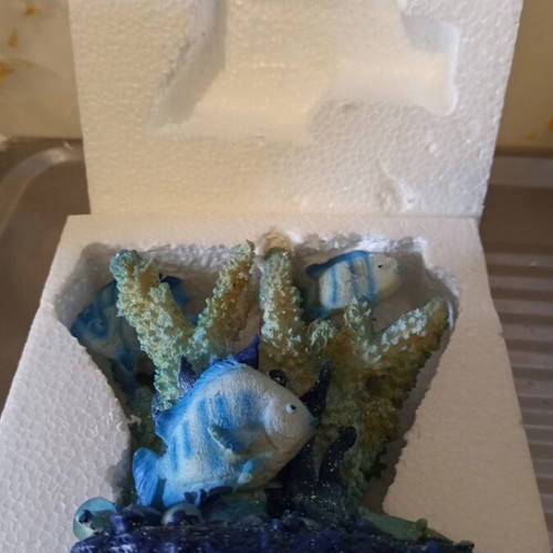 Decorative coral design with fish, new marine landscape