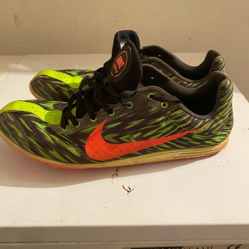 Nike running shoes used, size 43, multicolor with spike key and bag