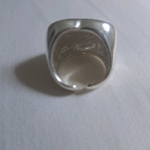 Steel ring used, silver, shiny impressive