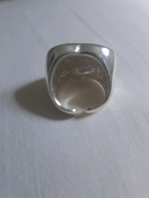 Steel ring used, silver, shiny impressive