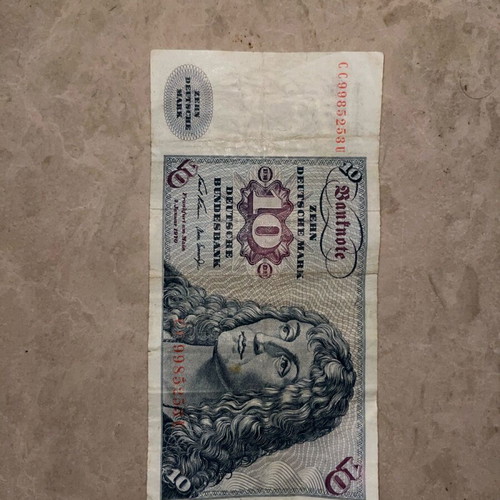 10 German mark banknote from 1970 like new