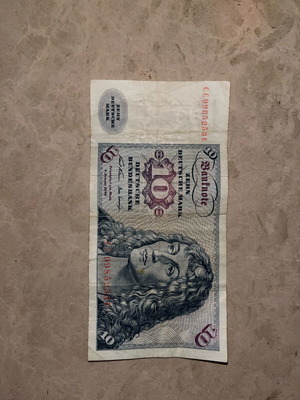 10 German mark banknote from 1970 like new