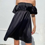 Satin dress, size S, black