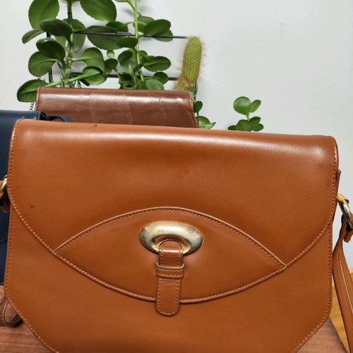 Vintage leather shoulder bags used, pack of 3