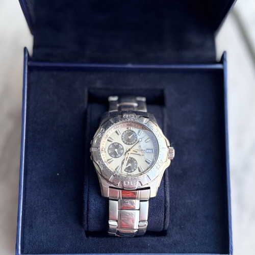 Festina F16242 Multifunction Quartz watch refurbished, beige and silver