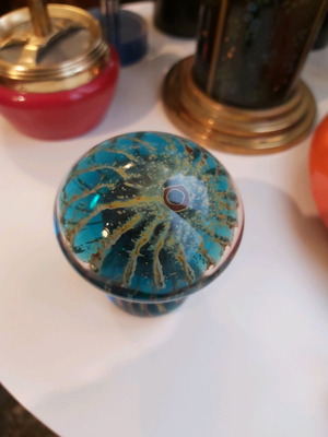 Glass Mushroom Paperweight σαν καινούργιο, ύψος 10 πόντους