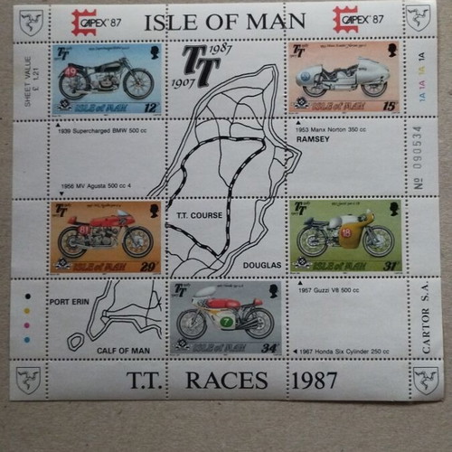 Isle of Man 1987 stamp sheet mint condition, unsealed