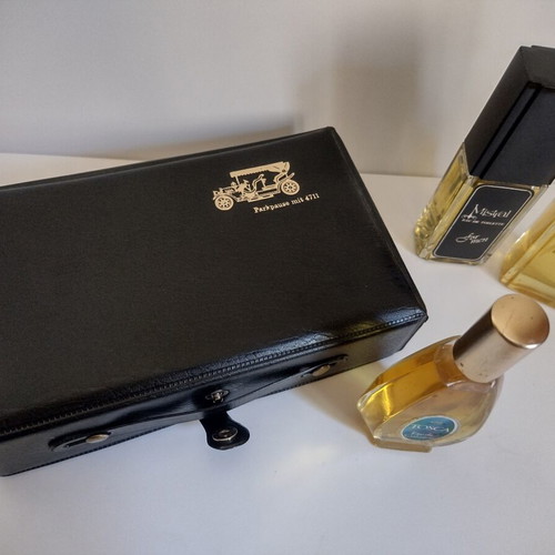 Tosca 4711 cologne set used with leather box and two vintage colognes