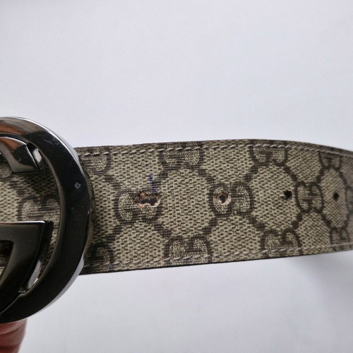 Gucci GG Supreme belt unisex size 85 used, beige and brown