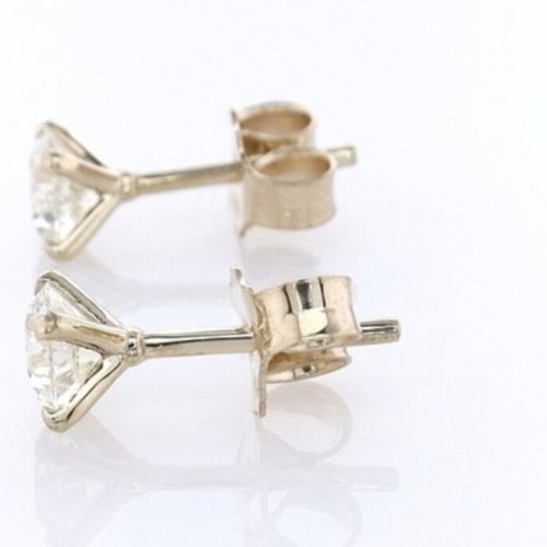 Earrings 14K gold with natural diamonds 1.02 carats new