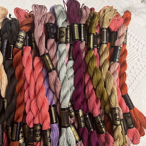 DMC Coton Perlé embroidery threads new, set of 60 colors