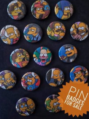 Simpson pin badges new, set of 16 colorful pieces