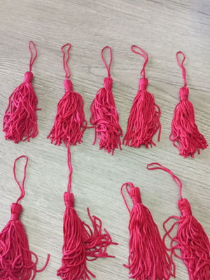 Fabric tassels Bordeaux 10 pieces 50mm