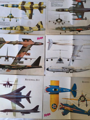 Αφίσες αεροπλάνων μεταχειρισμένες, πακέτο 30 από περιοδικό Αγόρι 1980