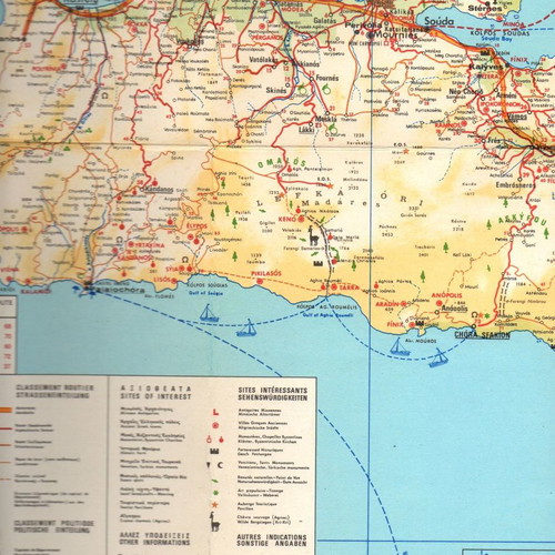 Crete travel guide with large foldable map