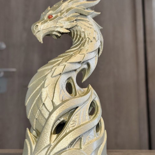 Golden Dragon 17cm 3D printed decorative sculpture new