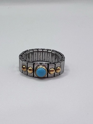 Nomination Extension ring like new, stainless steel with turquoise and 18k gold