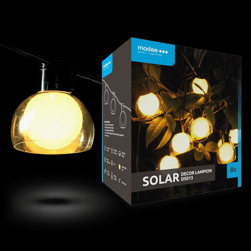 Modee Lighting LED solar garland 8 bulbs 4.4m new