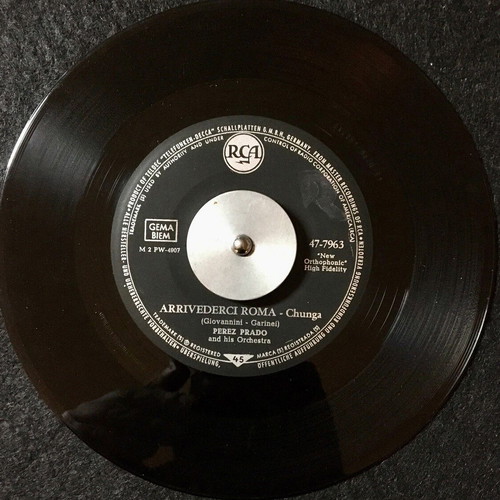 Perez Prado And His Orchestra Moliendo Cafe / Arrivederci Roma vinyl used, 7" 45 RPM
