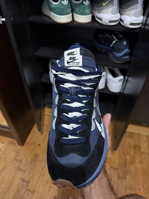 Nike sacai x Vaporwaffle sneakers, size 46, blue turquoise