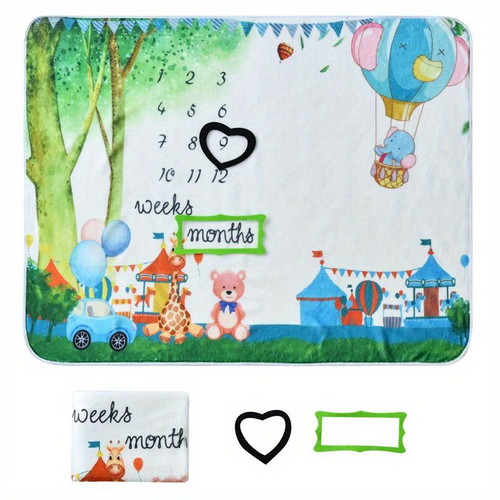 Milestone Blanket baby photography sheet like new with accessories