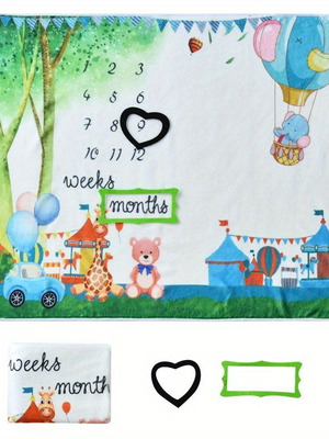 Milestone Blanket baby photography sheet like new with accessories