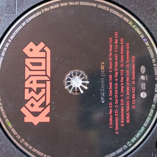 Kreator Endless Pain debut album CD, thrash metal