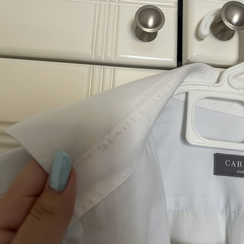 Men's dress shirt used, white collar and sleeves, XL