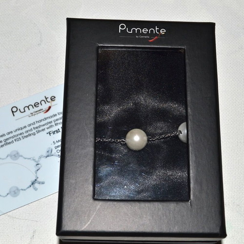 Silver bracelet with pearls new