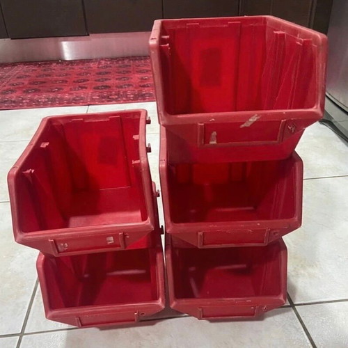 Plastic storage shelves used, pack of 5, made in Italy