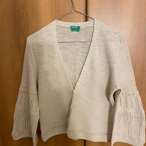 Benetton short cardigan with wide sleeves new, beige