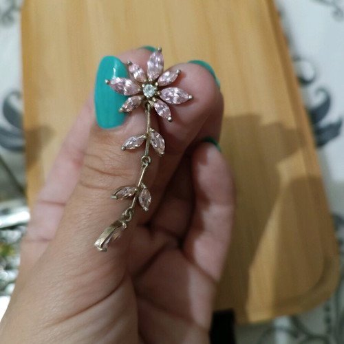 Silver navel piercing new with flower design