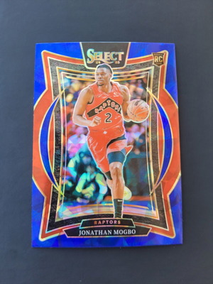 2024-25 Panini Select Concourse Jonathan Mogbo #87 Blue Cracked Ice Prizm RC card like new