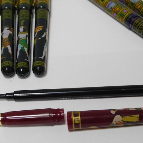 Set of 7 Souvenir Pens with Ancient Egypt Pharaoh Theme, Collectible