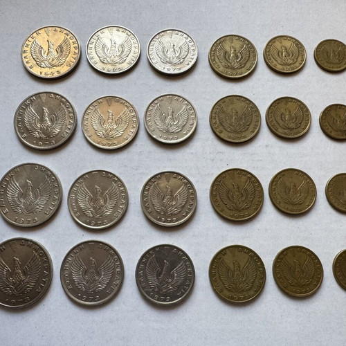Greek Coins 1973 B 4 Rows used