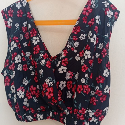 Defox women's summer blouse new, blue and red, size L