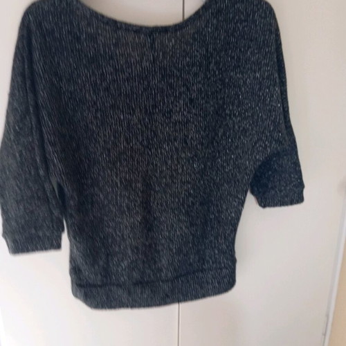 Blouse used black with silver thread, winter, size S