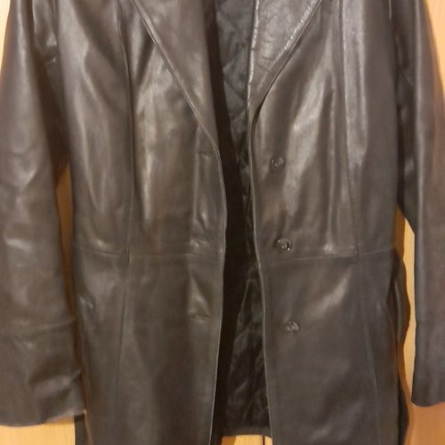 Zara leather jacket used, black, size M with belt
