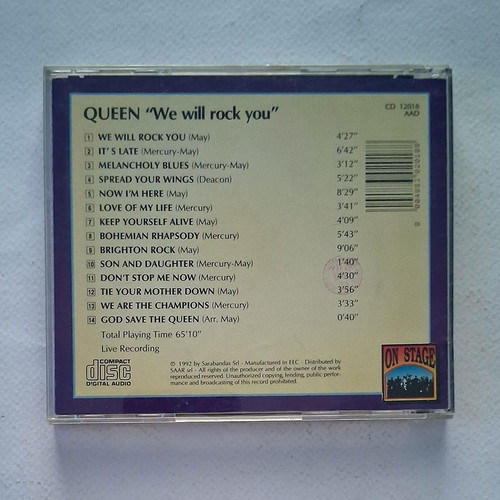 Queen We Will Rock You CD used, rock genre