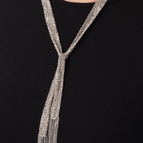 Silver scarf necklace 925, like new, length 99cm