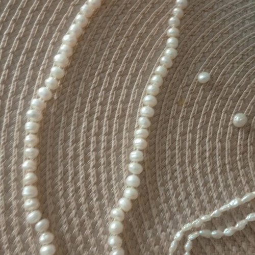 Natural baroque freshwater pearls rice and potato shape with hole