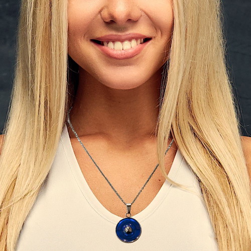 Glacies et Aqua necklace silver color with blue enamel, new