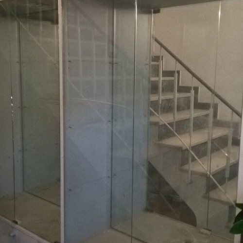Display cabinet used with internal lighting, wood, lacquer and glass