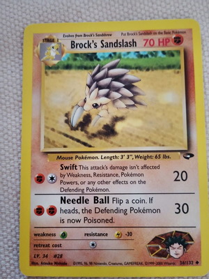 Brock's Sandslash Pokemon card like new, part 200
